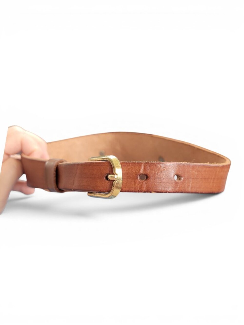 Artisan Made Leather Sun Visor in Rich Golden Brown with Brushed Gold Accents - Picture 4 of 13